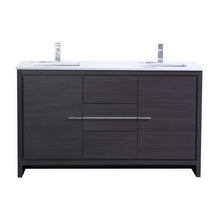 Load image into Gallery viewer, 60" Grey Oak Dolce Double Vanity