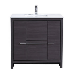 36" Grey Oak Dolce Vanity