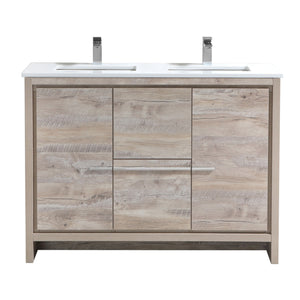 48" Natural Wood Dolce Double Vanity