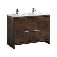 Load image into Gallery viewer, 48&quot; Rose Wood Dolce Double Vanity
