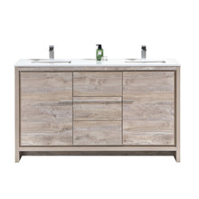 Load image into Gallery viewer, 60&quot; Natural Wood Dolce Double Vanity