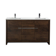 Load image into Gallery viewer, 60&quot; Rose Wood Dolce Double Vanity