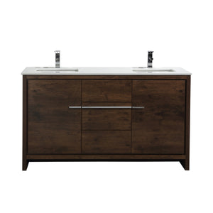 60" Rose Wood Dolce Double Vanity