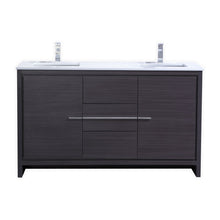 Load image into Gallery viewer, 60&quot; Grey Oak Dolce Double Vanity