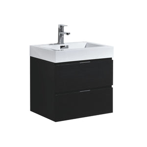 24" Black Wall Mounted Bliss Vanity