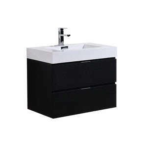 30" Black Wall Mounted Bliss Vanity