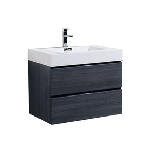 30" Grey Oak Wall Mounted Bliss Vanity