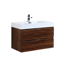 Load image into Gallery viewer, 36&quot; Walnut Wall Mounted Bliss Vanity