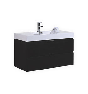 40" Black Wall Mounted Bliss Vanity