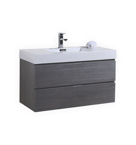 40" Grey Oak Wall Mounted Bliss Vanity