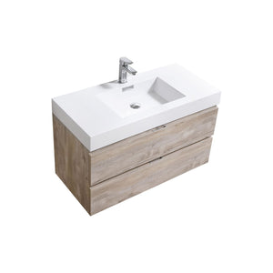 40" Natural Wood Wall Mounted Bliss Vanity