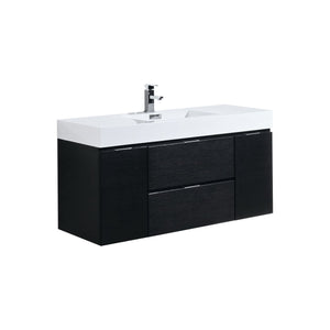 48" Black Wall Mounted Bliss Vanity