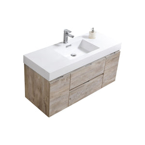 48" Natural Wood Wall Mounted Bliss Vanity