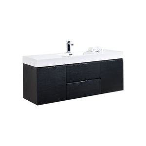 60" Black Wall Mounted Bliss Vanity