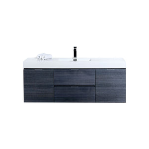 60" Grey Oak Wall Mounted Bliss Vanity