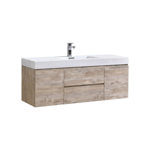 60" Natural Wood Wall Mounted Bliss Vanity