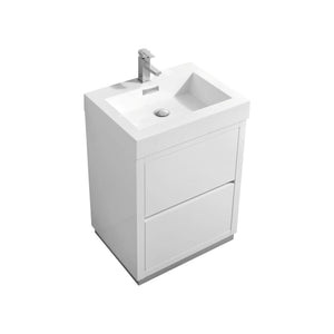 24" High Gloss White Free Standing Bliss Vanity