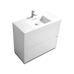 40" High Gloss White Free Standing Bliss Vanity