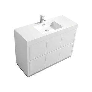 48" High Gloss White Free Standing Bliss Vanity