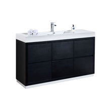Load image into Gallery viewer, 60&quot; Black Free Standing Bliss Vanity