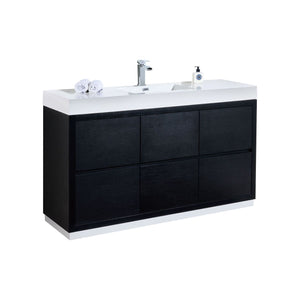 60" Black Free Standing Bliss Vanity