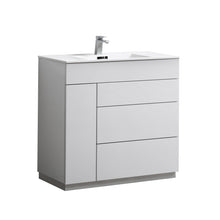 Load image into Gallery viewer, 36&quot; High Gloss White Milano Vanity
