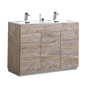 48" Natural Wood Milano Double Vanity