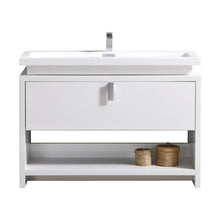 Load image into Gallery viewer, 48&quot; High Gloss White Modern Bathroom Vanity