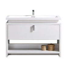 Load image into Gallery viewer, 48&quot; High Gloss White Modern Bathroom Vanity