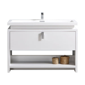 48" High Gloss White Modern Bathroom Vanity