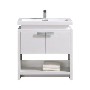 32" High Gloss White Modern Bathroom Vanity 